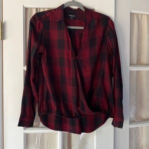 Madewell shirt. Red/black buffalo check. Size S